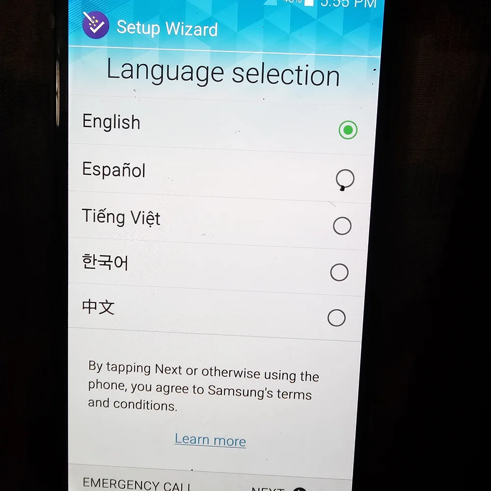 Samsung Smartphone with Black Display